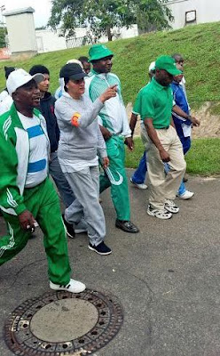 3 Minister of Environment, pictured in her jogging outfit as she participates in monthly jogging exercise for civil servants