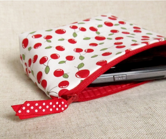 вишни, косметичка, cosmetic bag, cherry шитье, сумка для косметики, sewing