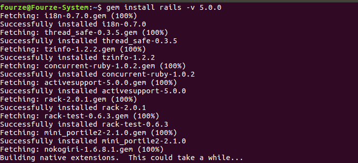 Gem install Rails --no-RI --no-rdoc.