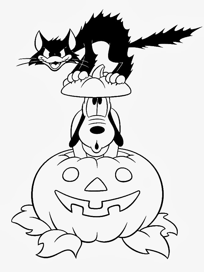 halloween black cat coloring pages for kids - photo #9