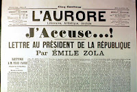 The headline from Emile Zola's famous 'J'accuse!' letter