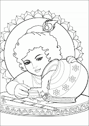 krishna drawing lord colour colours getdrawings
