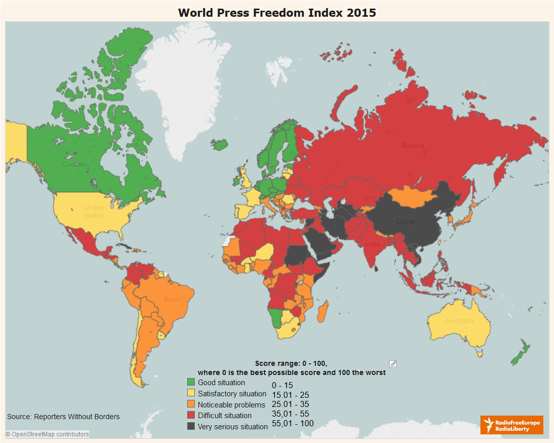 World press freedom index (2015)