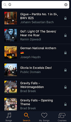 Search page in the app with items Search page in the app with items