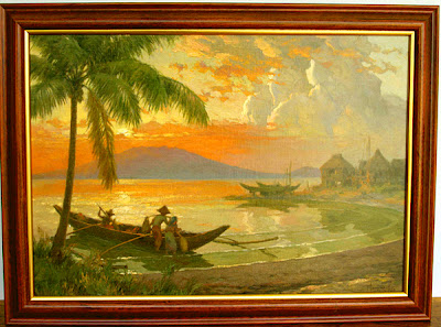 paintings amorsolo fernando philippine famous filipino painter oil philippines manila fisherman known