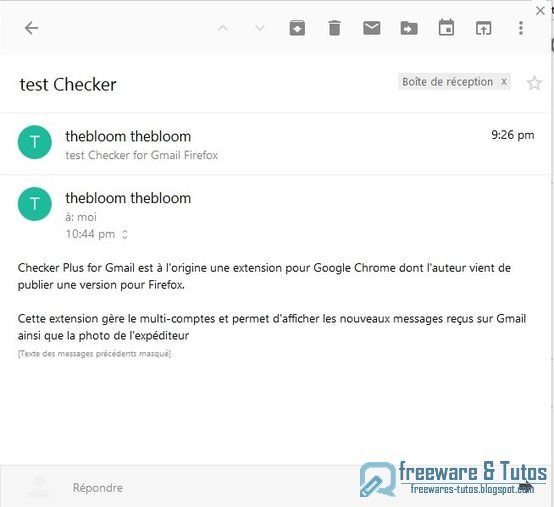 Checker Plus for Gmail une super extension Firefox pour Gmail