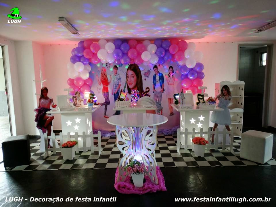 Violetta - Decoração provençal simples Decoração Violetta para festa de aniversário infantil - mesa decorada provençal para festa de meninas