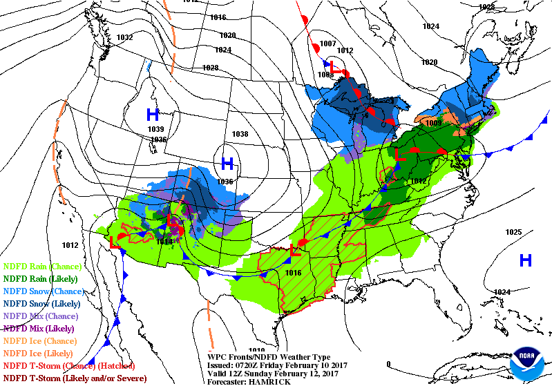 National Surface Map for Sunday Feb 12th at 7 am National Surface Map for Sunday Feb 12th at 7 am
