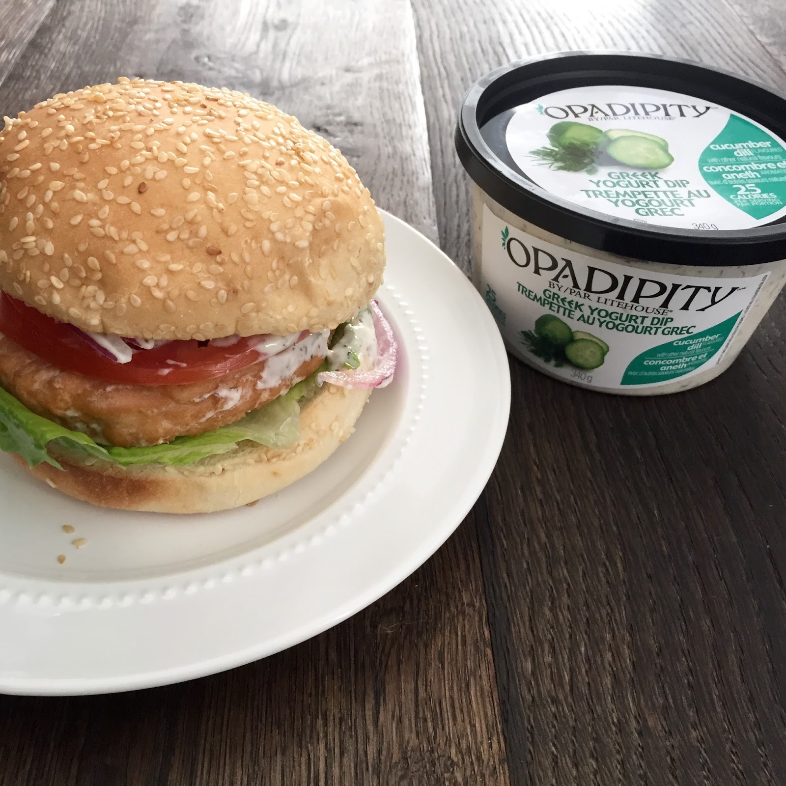 Litehouse OPADIPITY & Salmon Burgers w/ Cucumber Dill Greek Yogurt