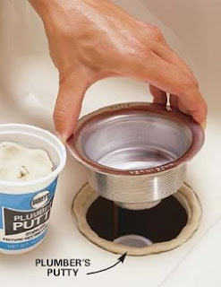 Use a ring of plumber's putty to seal a sink flange