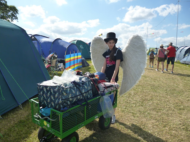 festival trolley laden with stuff