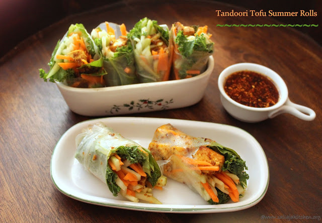 Images of Tandoori Tofu Summer Rolls / Tandoori Tofu Rolls / Soft Spring Rolls With Tandoori Tofu / Soft Spring Rolls