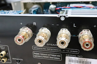 PM8001の大型WBTスピーカー端子