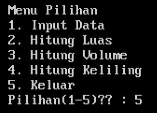 Dasar Pemrograman Komputer: Program Membuat Menu Pilihan Sederhana
