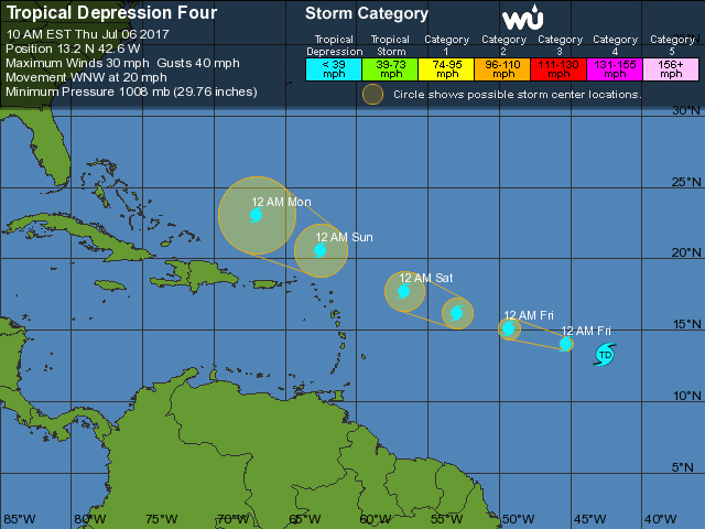 forma depresión tropical Atlántico representa peligro