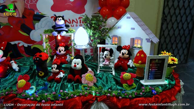 Decoração da Minnie luxo para festa de aniversário infantil Decoração da Minnie luxo para festa de aniversário infantil