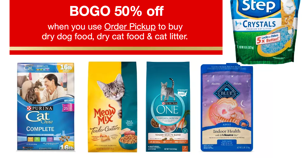 Dry Dog Food, Dry Cat Food & Cat Litter Sale Buy 1 Get One 50 Off