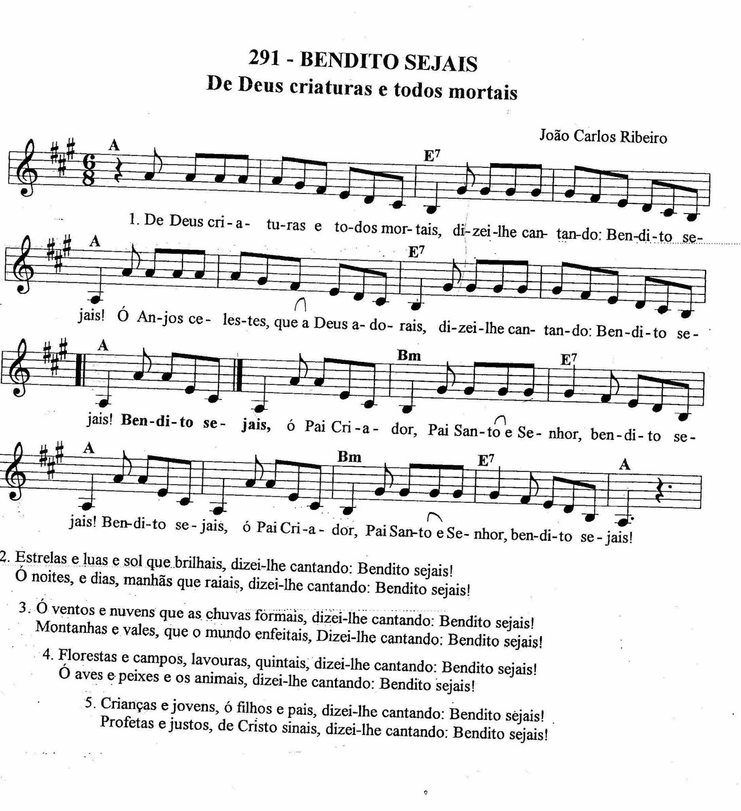 Cantares para Deus BENDITO SEJAIS