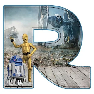 C3PO and R2D2 Letters. Letras de Star Wars.