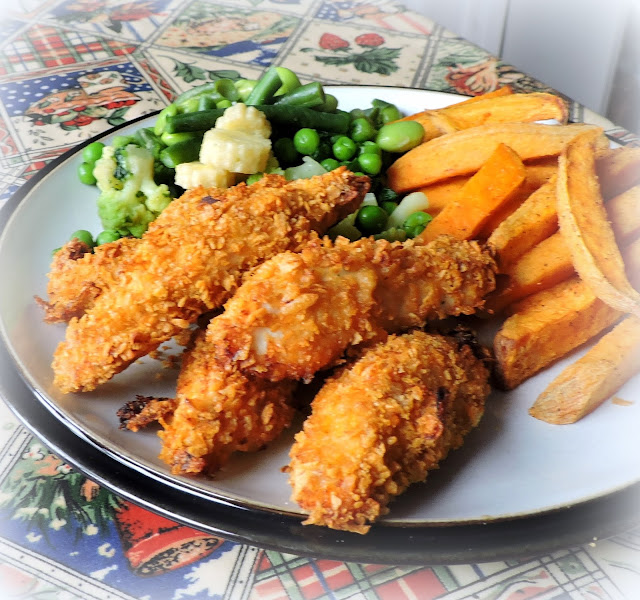 Guilt Free Chicken Strips & Sweet Potato Fries