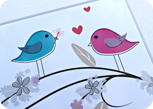 Little Pea & Bertie Birds on a Branch Print Close up