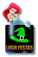 Logo Lugh Festas com a Ariel