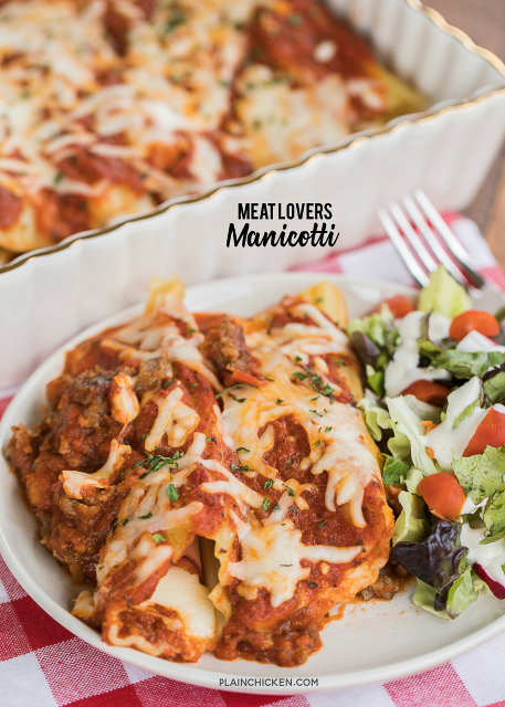 Easy Meat Lovers Manicotti | Plain Chicken®