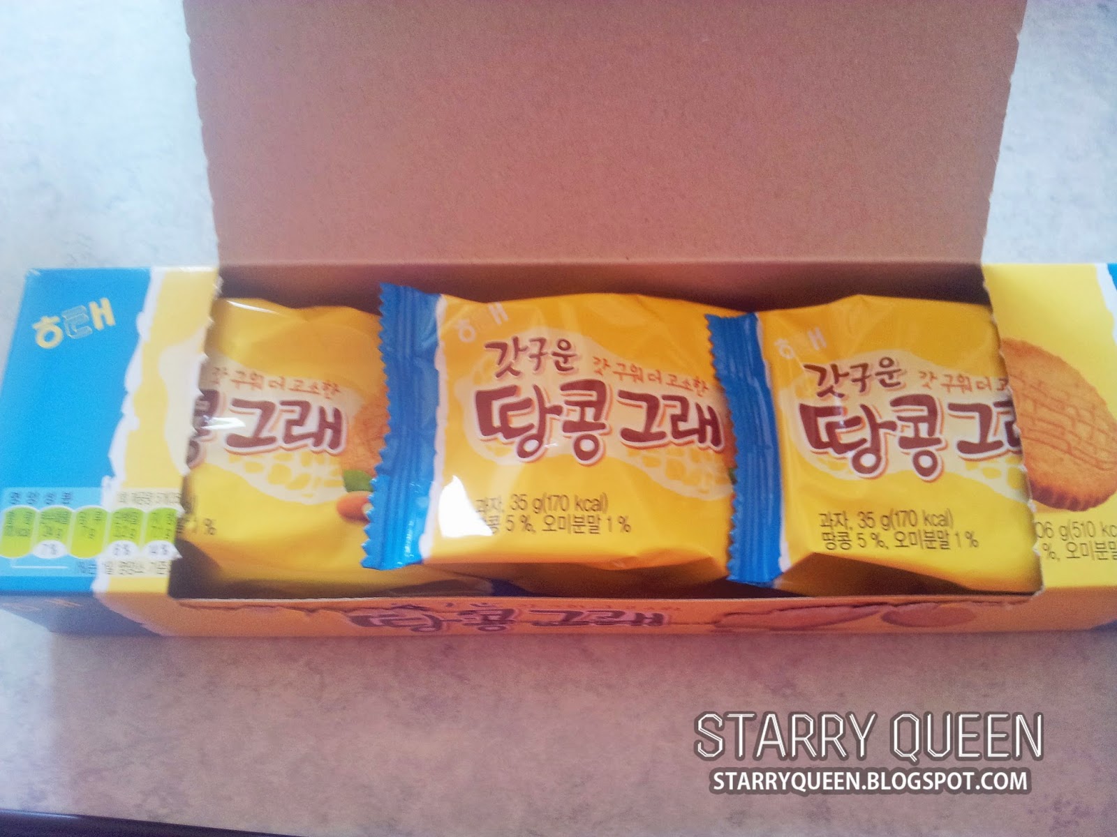 Starry Queen Korean Snack Review Peanut Cookies 땅콩그래