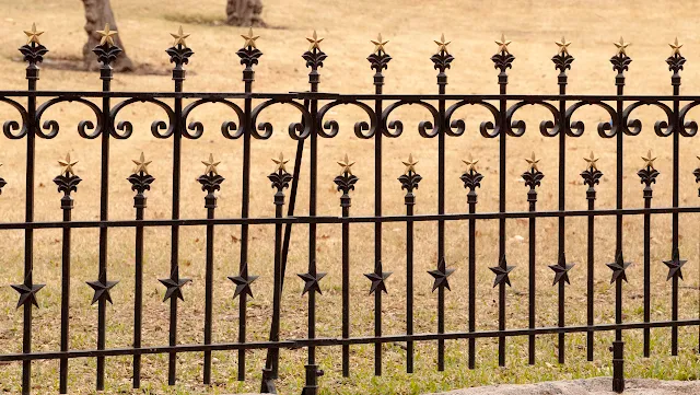 Lone star fence at the state Capitol in Austin, Texas