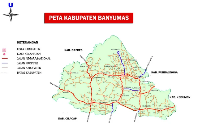 Gambar Peta Kabupaten Banyumas Lengkap 27 Kecamatan