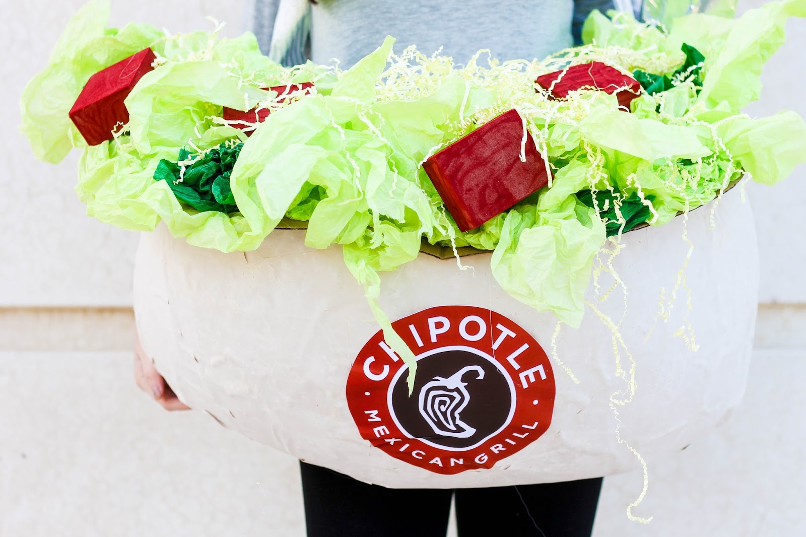 Chipotle Halloween costume, Chipotle bowl costume, Chipotle burrito costume, Halloween Costume Idea, Best Halloween Costume, Best DIY Halloween Costume, Creative Halloween Costume, Pretty in the Pines Halloween Costume