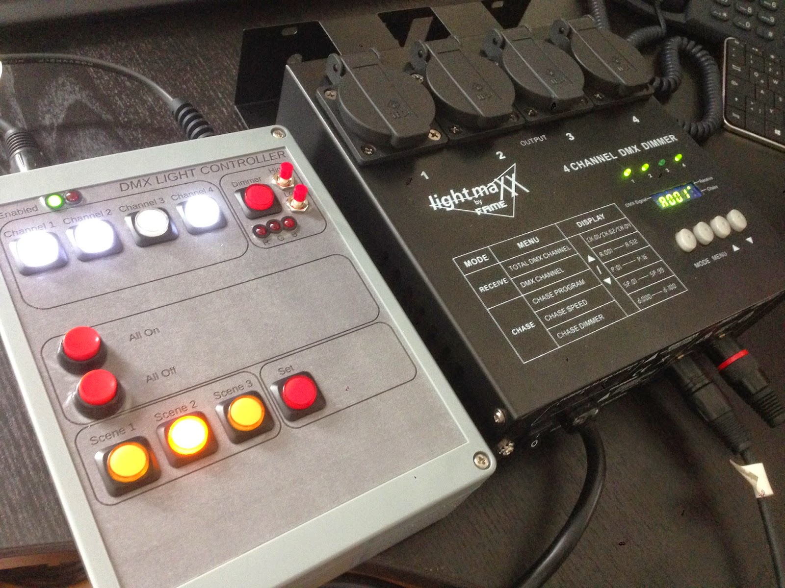 Quick project inbetween the DIY DMXcontroller