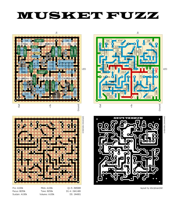 Perf and PCB Effects Layouts: Blackout Effectors Musket Fuzz