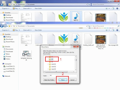 Di chuyển và Copy(Move & Copy) file và folder trong window 7