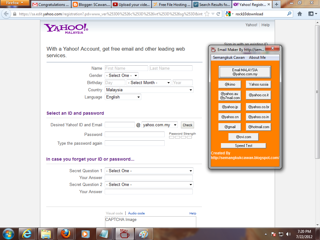 Semangkuk cawan Cara daftar email dgn mudah menggunakan Email maker