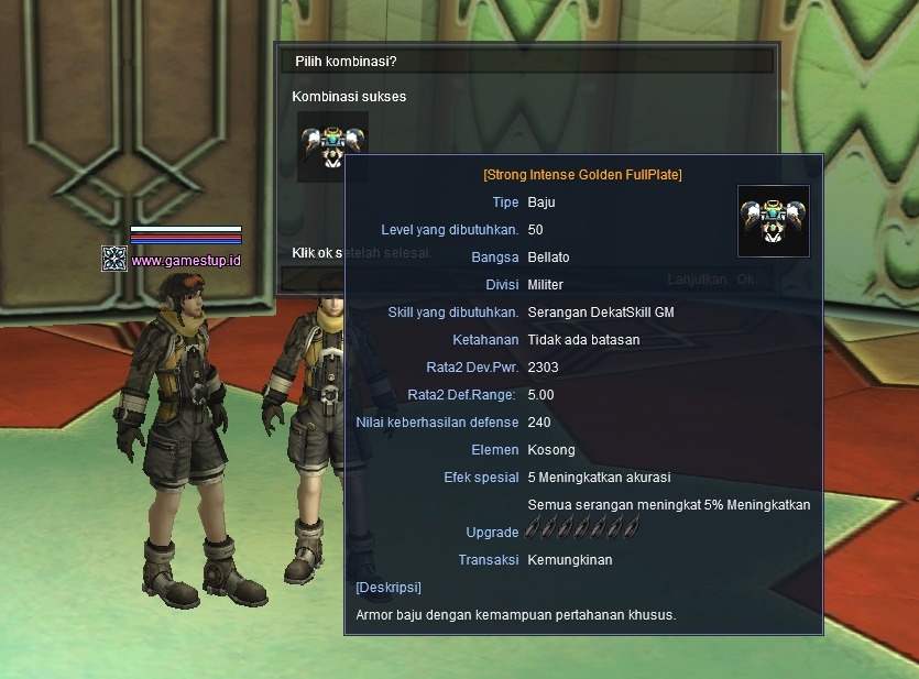 Cara Membuat Armor Tipe C RF Online GameStup