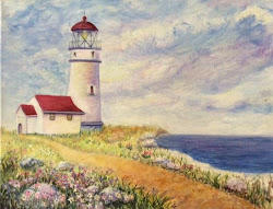lighthouse acrylic canvas paintings lighthouses oregon california ries northern