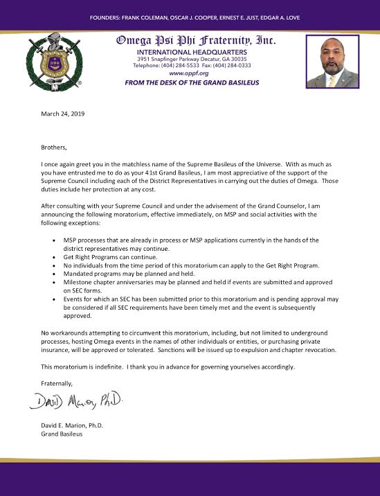 Rattler Nation Omega Psi Phi halts activities at all 700 chapters