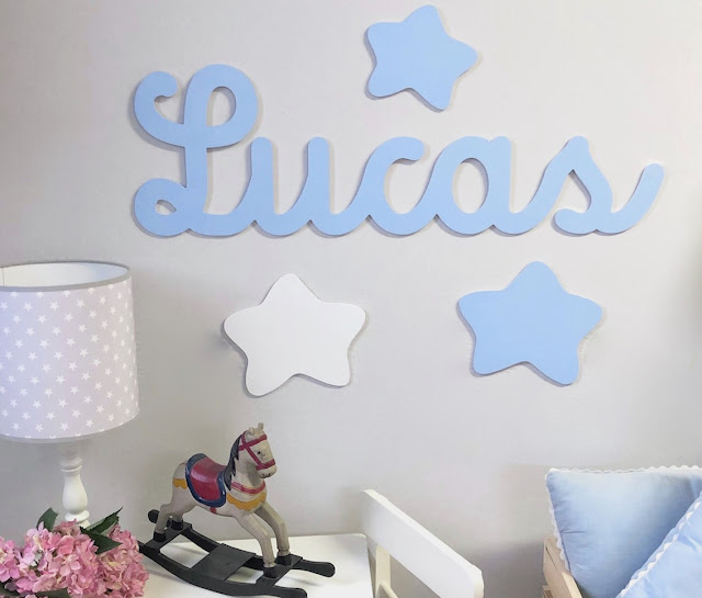 NOMBRE DECORACION INFANTIL nombre infantil de niño LUCAS para pegar en la pared , decoración infantil