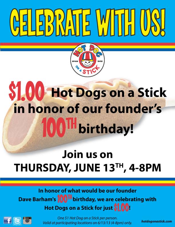 News Hot Dog on a Stick 1 Corn Dogs on June 13 Brand Eating