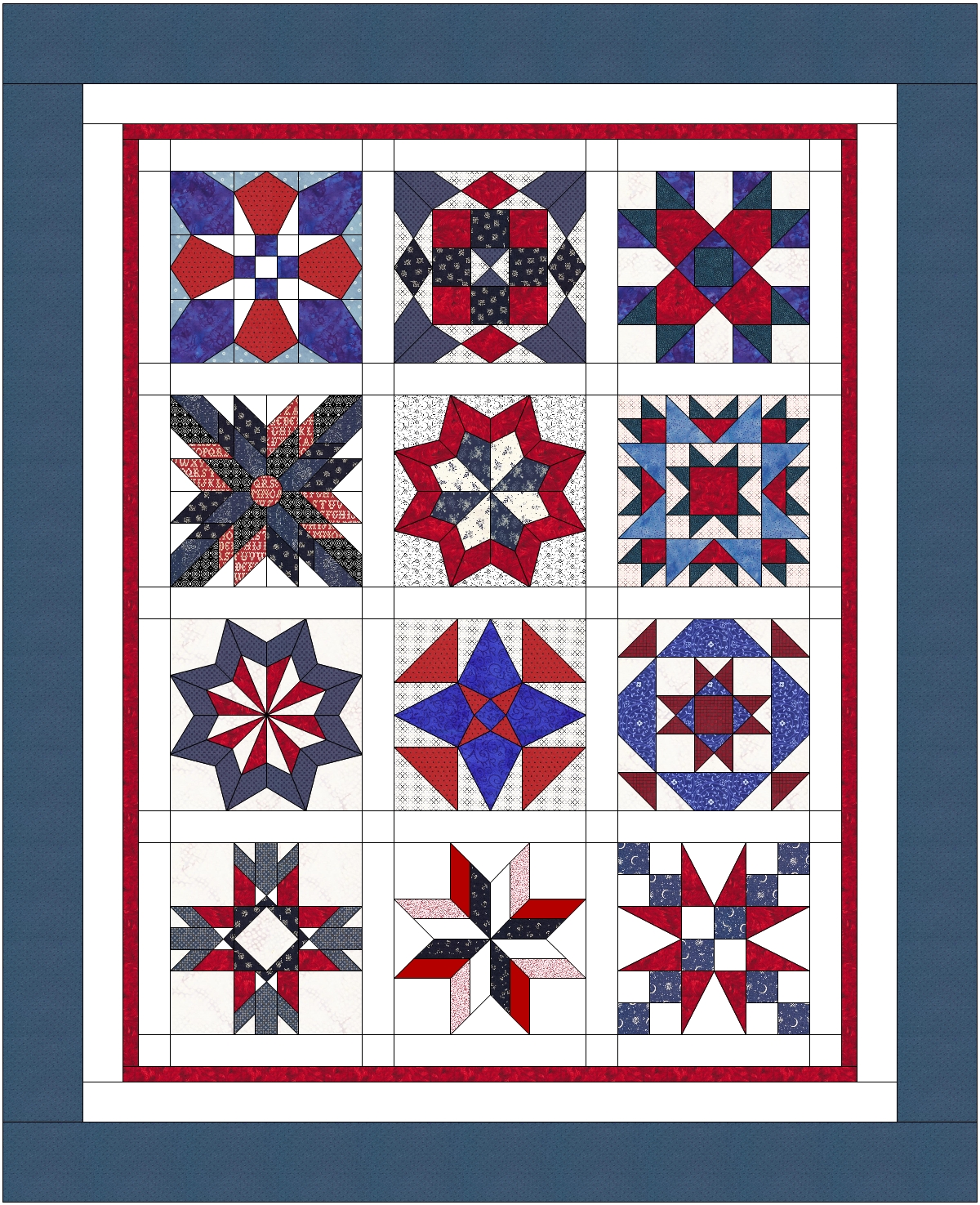 Bee Quilted Advanced Star Sampler Quilt Block of the Month Club