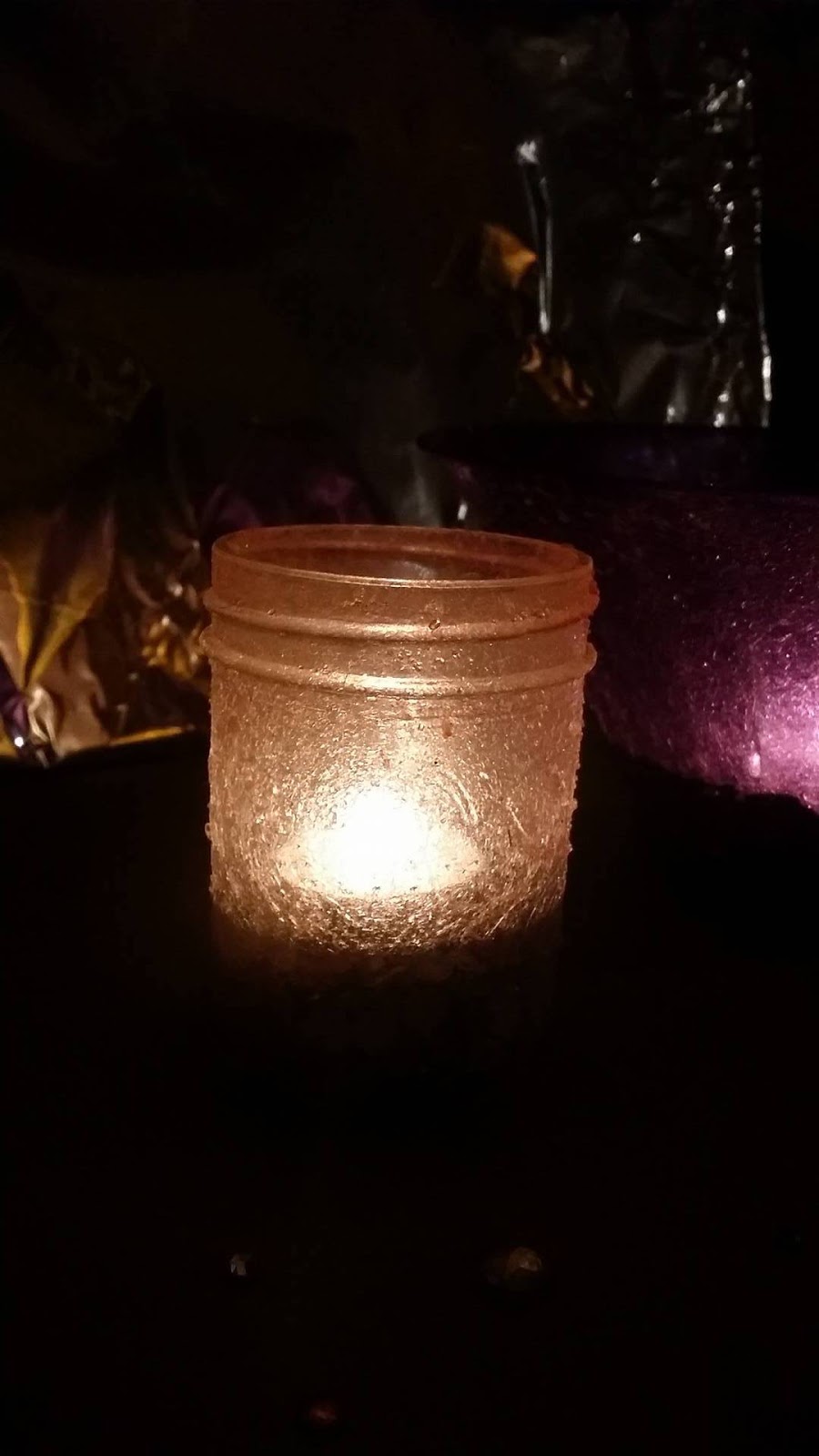 easy, non toxic, no glue tealight candle epsom salt luminaries craft