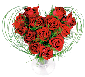 Imágenes de Corazones Rojos con Flores.