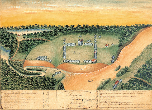 Perspectiva da povoação de Linhares, 1819. Perspectiva da povoação de Linhares, 1819.