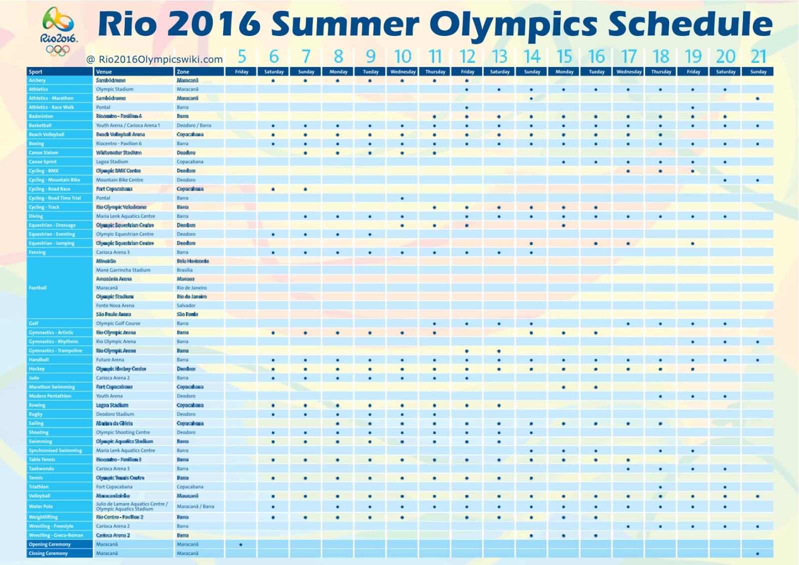 Olympics Schedule 