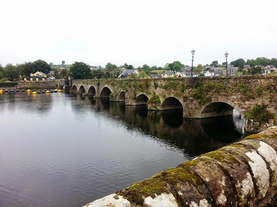 View from the Brian Boru Heritage Centre in Killaloe looking across the River Shannon toward Ballina in County Tipperary Ireland