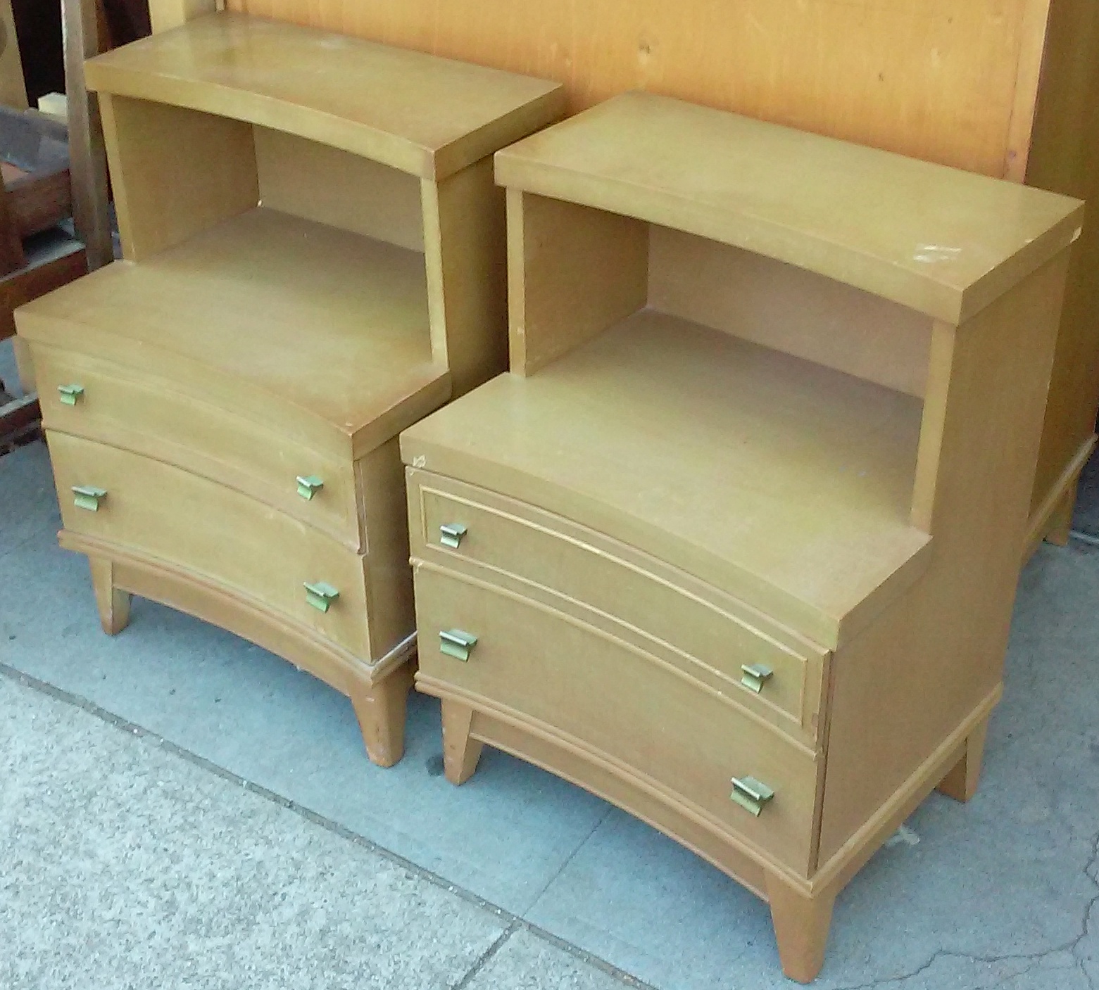 UHURU FURNITURE & COLLECTIBLES SOLD Blond MidCentury Nightstands