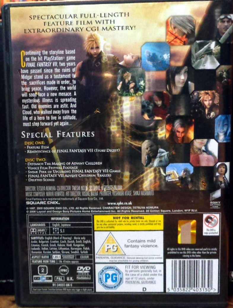 Get Wallpaper Movies On Dvd And Blu Ray Final Fantasy Vii Advent Children 2005 Free