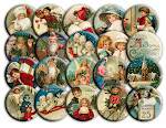 Victorian Christmas Pin Back Buttons