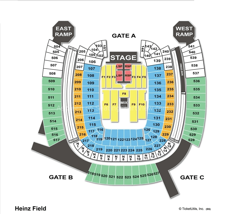 Heinz Field Seating Chart Row Numbers